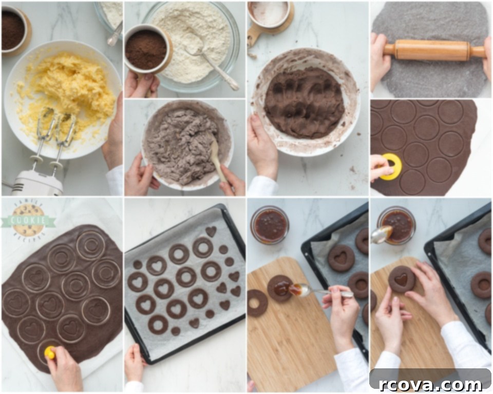 Irresistible Chocolate Caramel Linzer Cookies 4 Ingredients laid out for making Chocolate Caramel Linzer Cookies