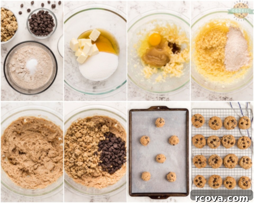Breakfast Bliss Bites 5 Mixing dry and wet ingredients for wholesome breakfast cookies.