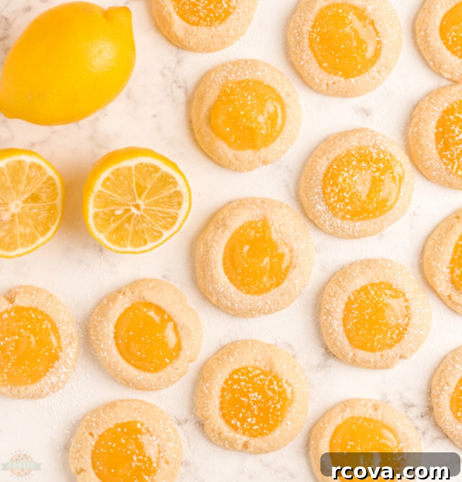 Zesty Lemon Thumbprint Delights 4 Lemon Thumbprint Cookies recipe: ingredients for buttery lemon shortbread and tangy lemon curd.