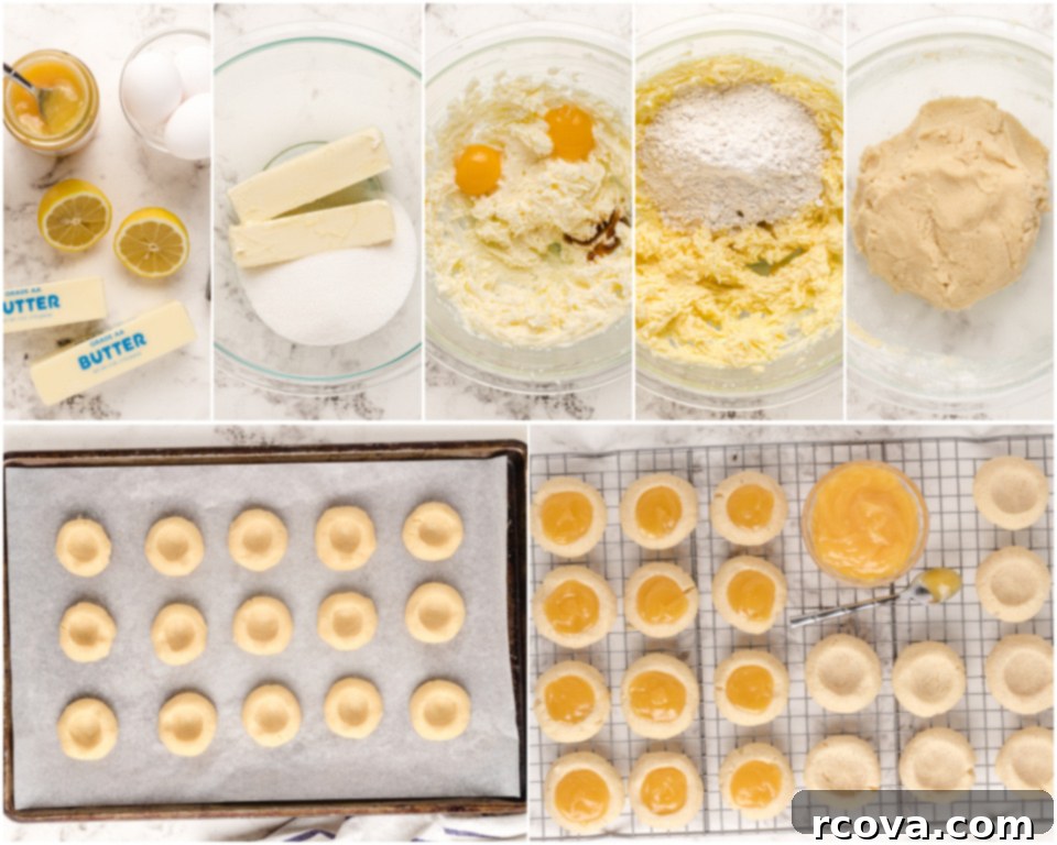 Zesty Lemon Thumbprint Delights 5 Step-by-step guide on how to make Lemon Thumbprint Cookies recipe at home.