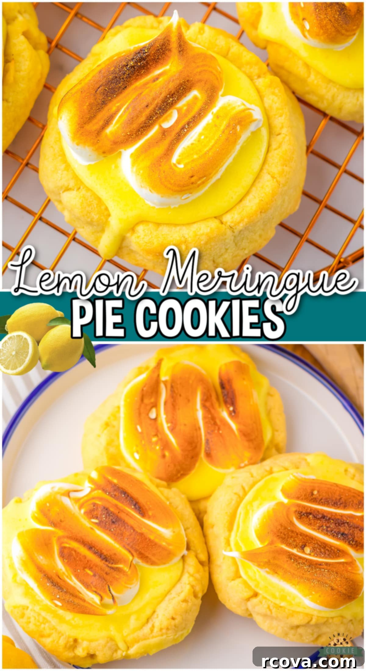 Lemon Meringue Pie Delights 7 Lemon Meringue Pie Cookies made with a buttery shortbread cookie topped with tangy lemon curd & toasted meringue for a delightful twist on a classic!