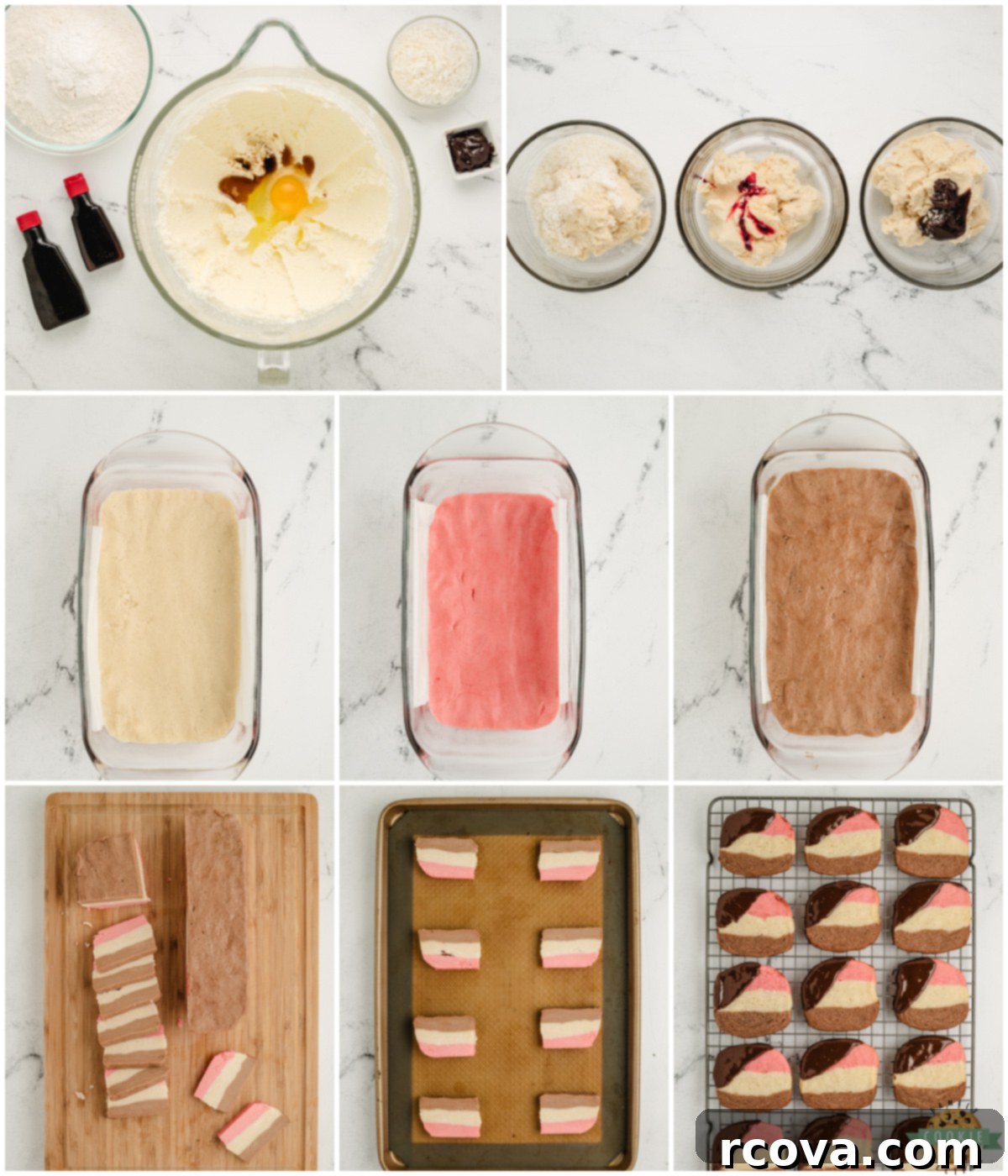 Marbled Chocolate Neapolitan Cookies 4 how to make layered neapolitan cookies