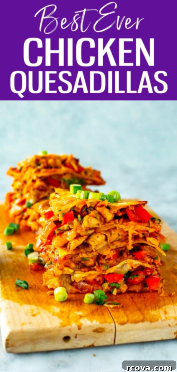 Your New Favorite Chicken Quesadilla 12 These are the best chicken quesadillas on the internet, with tender sliced chicken, bell peppers, red onion and tex mex cheese. #chicken #quesadilla