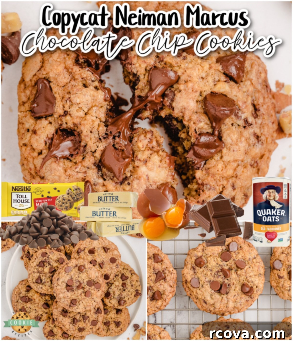 The Ultimate Neiman Marcus Cookie Recipe 6 "Better Than" Neiman Marcus Cookies are fabulous oatmeal chocolate chip cookies made with grated chocolate! Thick & chewy oatmeal cookie recipe with great chocolate flavor that everyone loves! And bonus- the recipe is FREE!