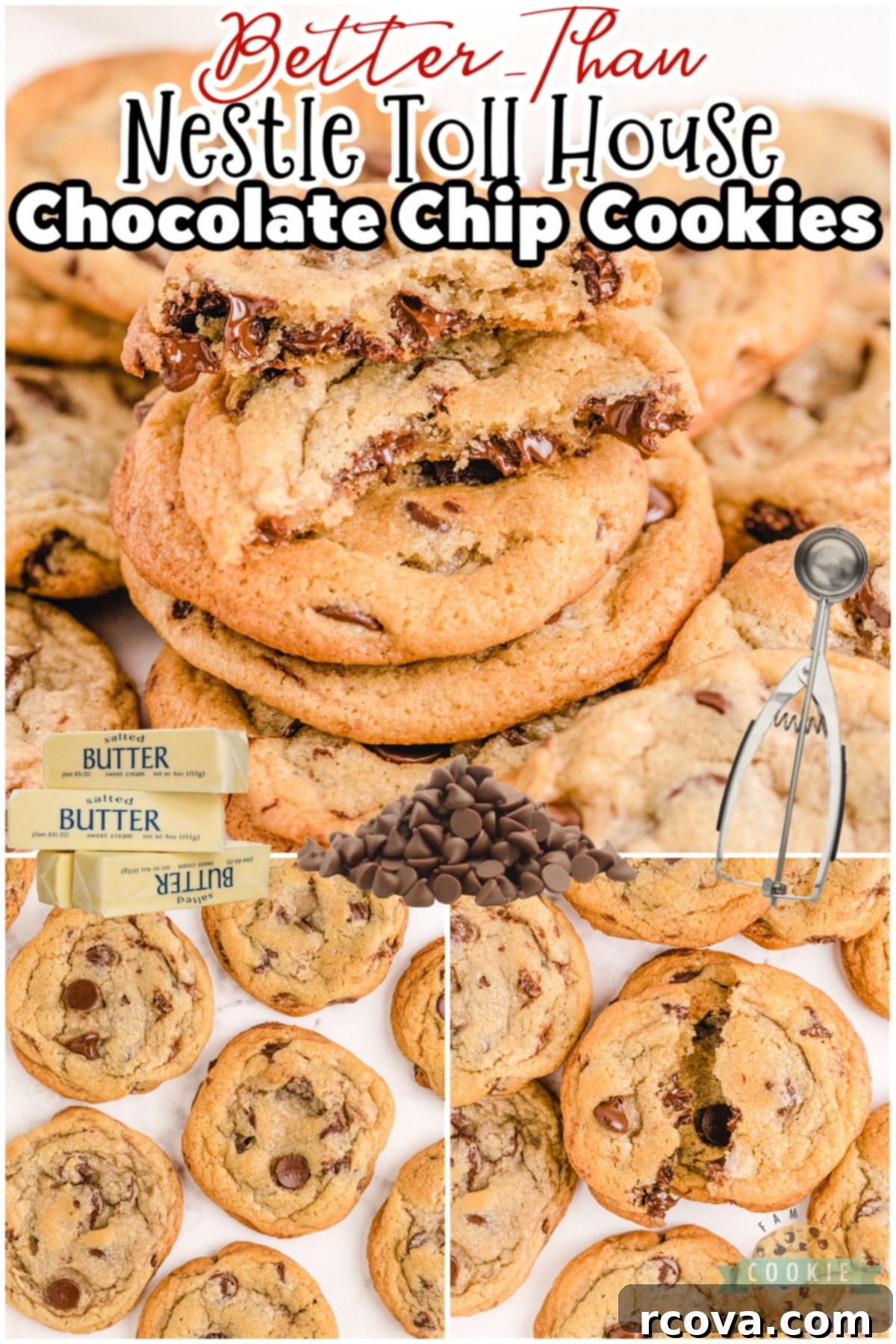 The Perfect Chocolate Chip Cookie: Nestle Toll House 6 Unbaked chocolate chip cookie dough balls on a parchment-lined baking sheet