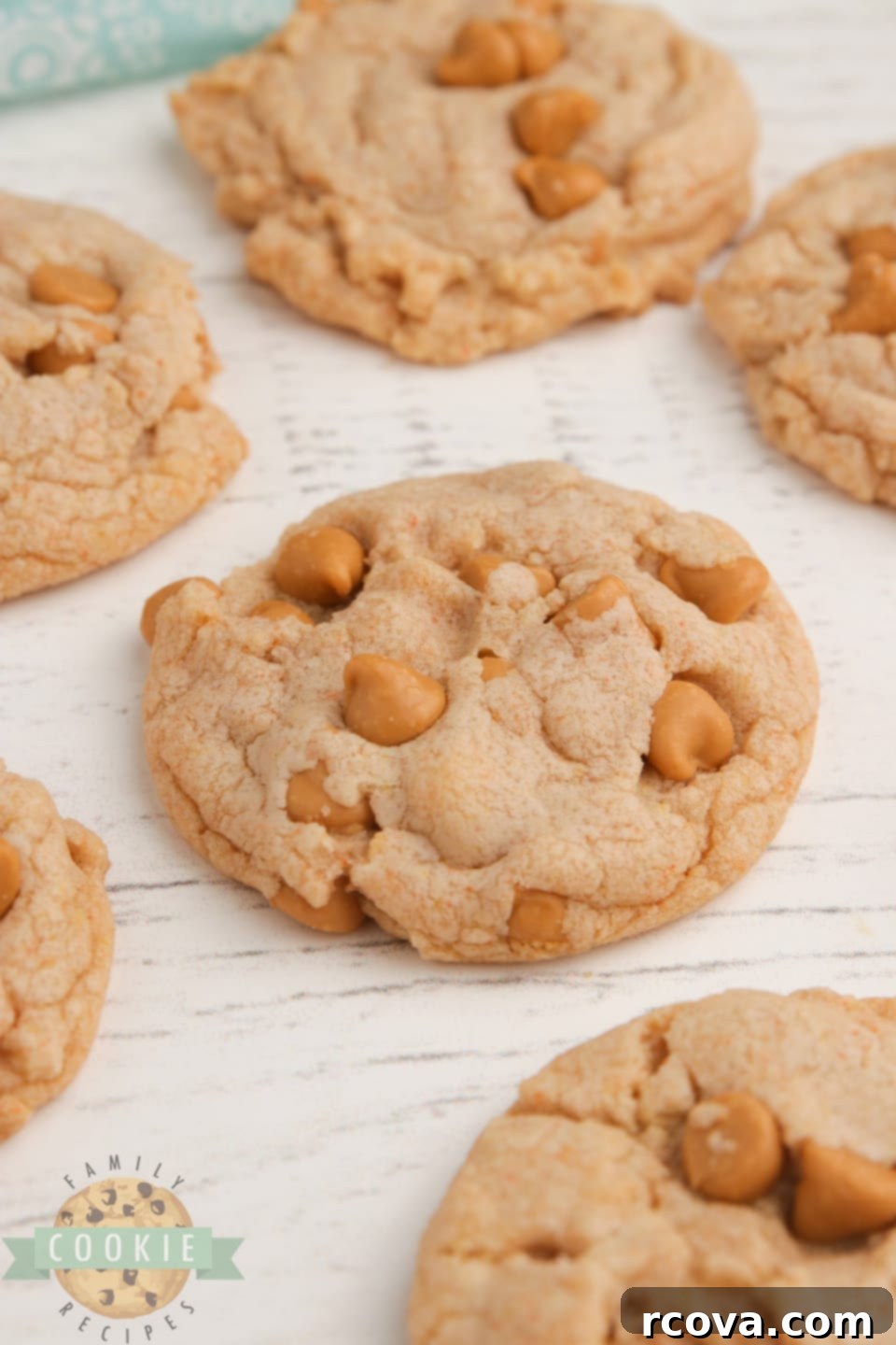 Effortless Butterscotch Delights 5 Close-up shot of baked Butterscotch Cookies made with a cookie mix and butterscotch pudding, showcasing their golden edges and soft centers.