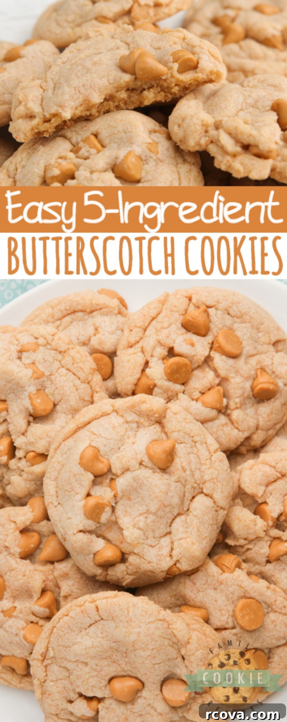 Effortless Butterscotch Delights 9 A vibrant collage of Easy Butterscotch Cookies, showing various stages of baking and presentation, highlighting their appeal and ease of preparation with only 5 ingredients.