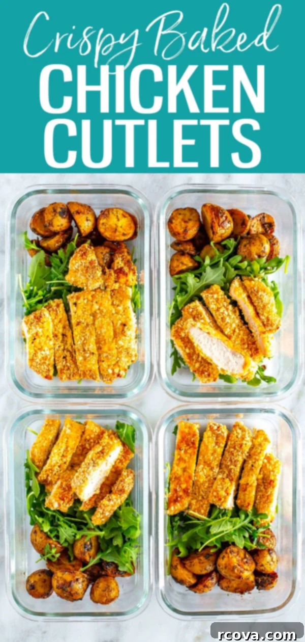 Crispy and Juicy Oven Baked Chicken Cutlets 11 These Chicken Cutlets are SO good - plus, they're made on a sheet pan for easy cleanup. Serve them with lemon dill potatoes for a tasty meal! #chickencutlets #breadedchicken