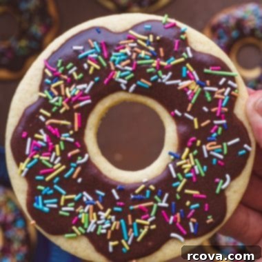 Donut Shop Chocolate Glazed Cookies 7 A beautifully arranged stack of Chocolate Glazed Donut Cookies