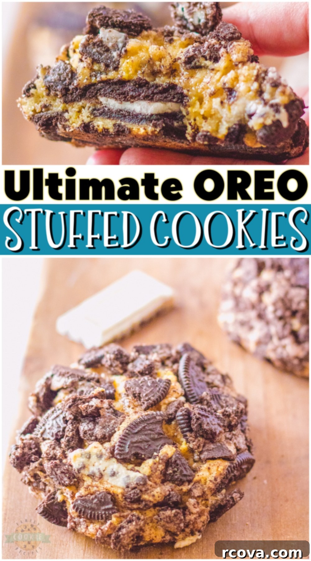 Oreo Surprise Cookies 12 Pinterest pin image for Oreo Stuffed Cookies