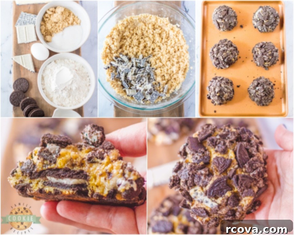 Oreo Surprise Cookies 4 Ingredients for making Oreo Stuffed Cookies laid out