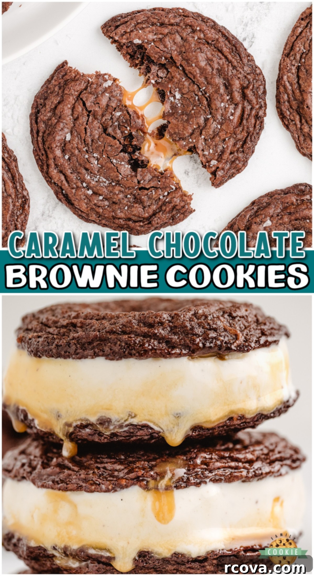Fudgy Caramel Brownie Cookies 10 Mouth-watering Chocolate Caramel Brownie Cookies, an easy recipe perfect for any occasion