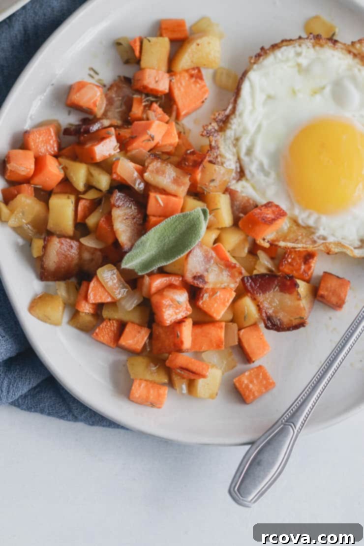 Autumnal Sweet Potato Hash with Bacon and Apples 3 Sweet Potato, Apple and Bacon Hash