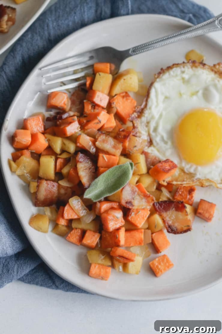 Autumnal Sweet Potato Hash with Bacon and Apples 4 Sweet Potato, Apple and Bacon Hash