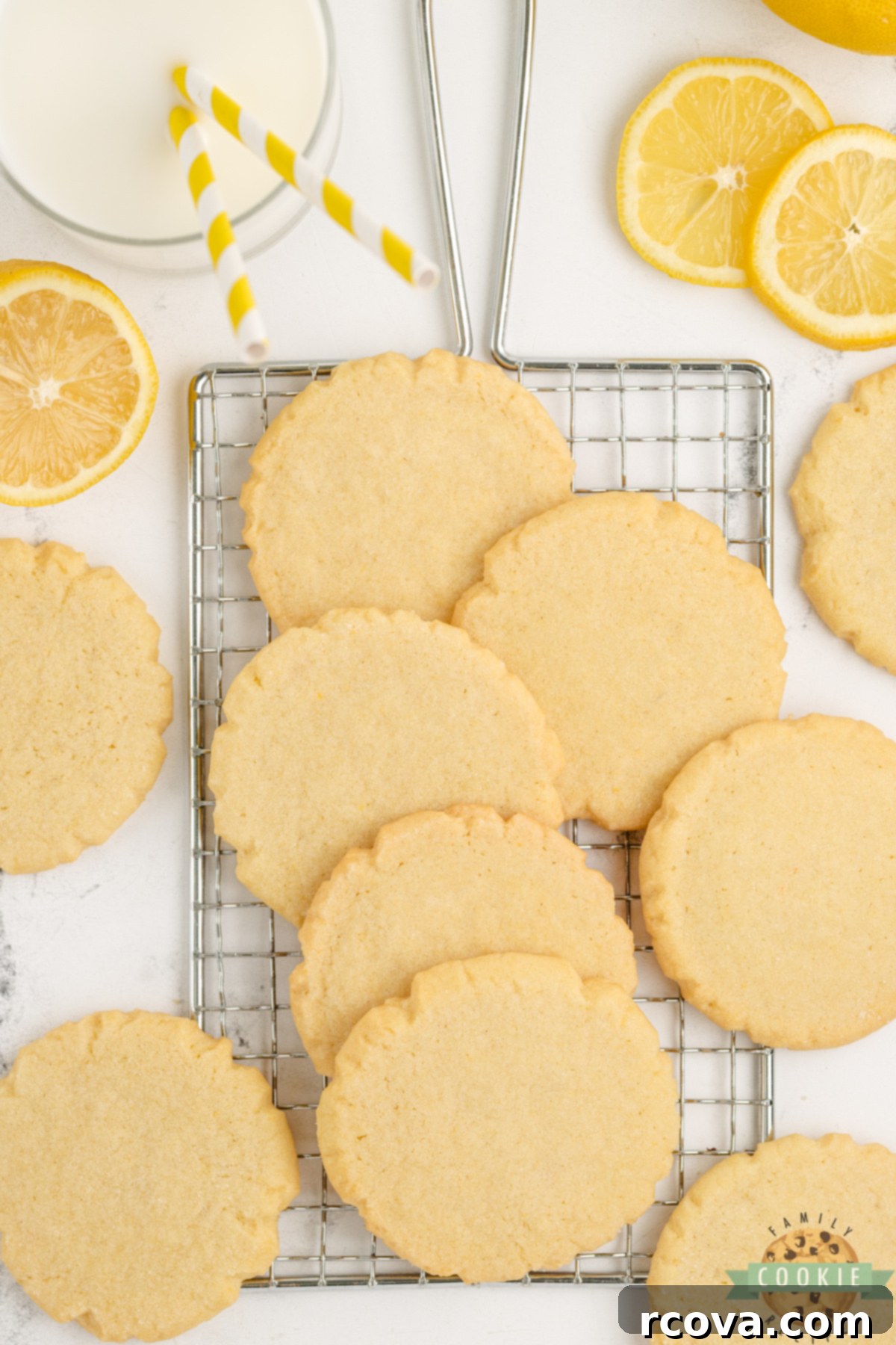 Sunshine Lemon Pudding Cookies 3 Close-up of soft lemon sugar cookies, showcasing their tender texture.