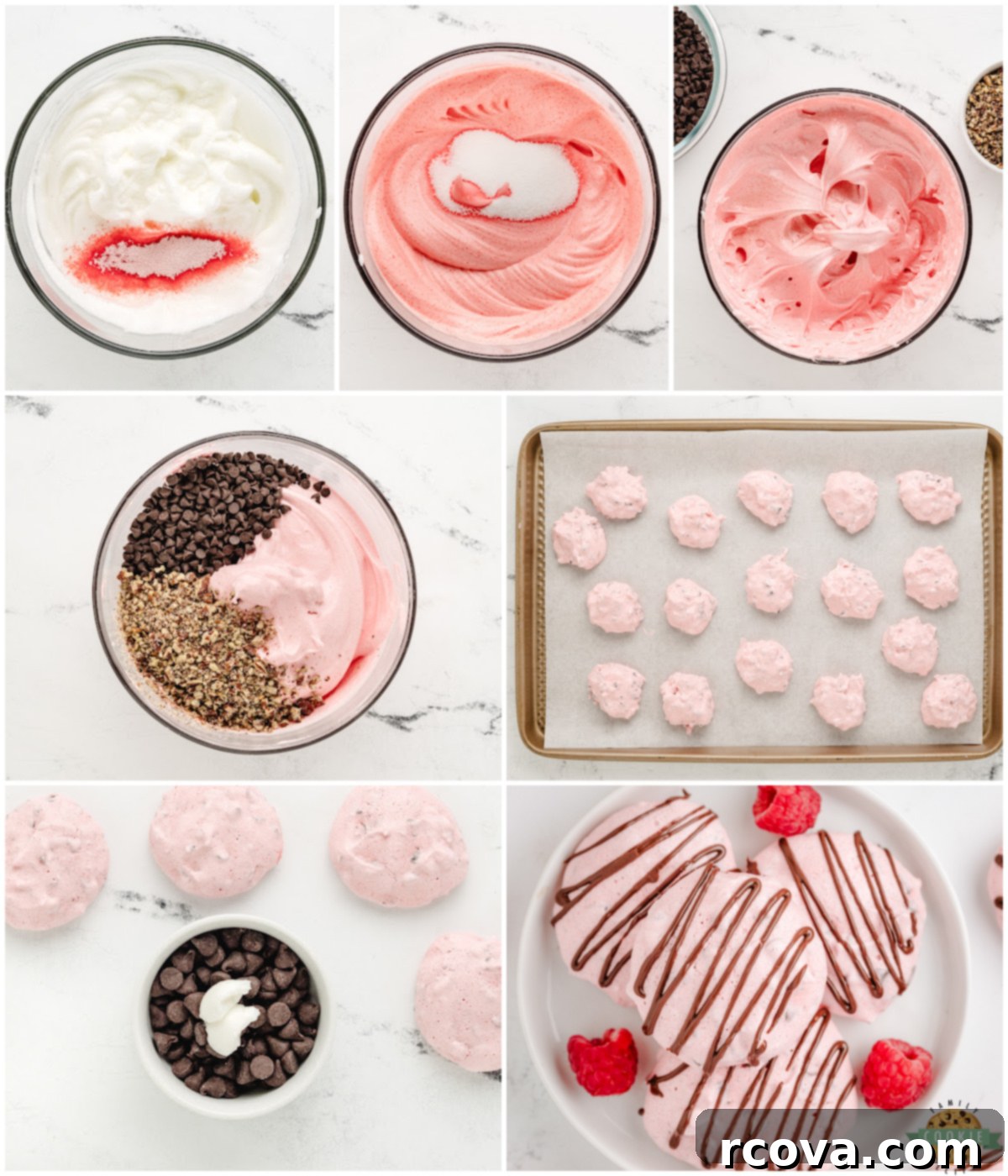 Delicate Raspberry Meringues 3 how to make raspberry meringue cookies with Jello