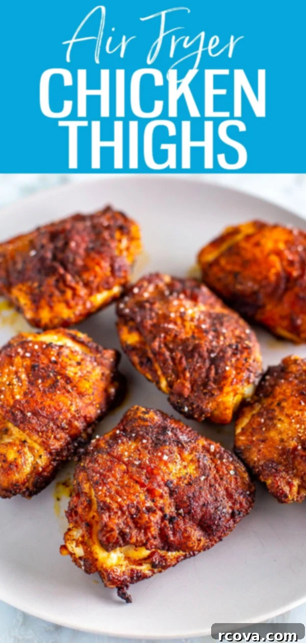 Versatile Air Fryer Chicken Thighs Bone In Or Boneless 10 These Air Fryer Chicken Thighs are so crispy and juicy, seasoned with lemon pepper and paprika, and served with rice and coleslaw. #airfryer #chickenthighs
