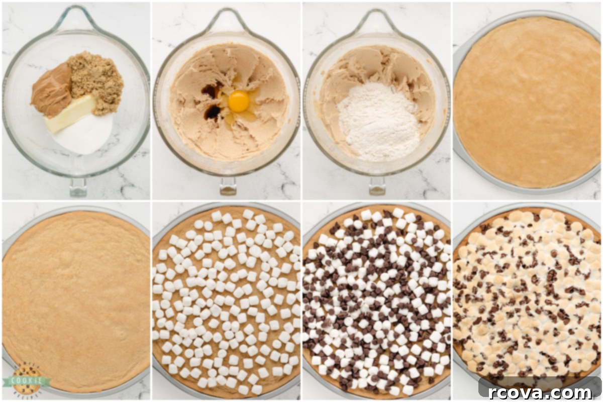 Giant Peanut Butter Cookie Pie 5 Step by step instructions on how to make Peanut Butter Cookie Pizza.