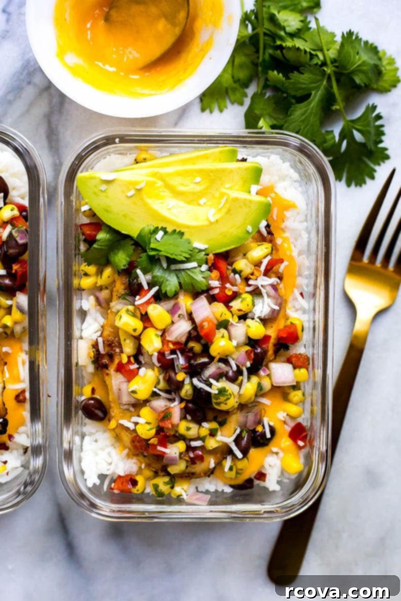 Prep-Ahead & Relax: Easy Camping Meals for Your Vacation 16 Coconut Mango Chicken Meal Prep Bowls