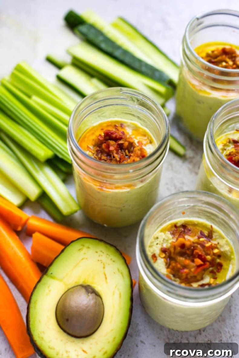 Prep-Ahead & Relax: Easy Camping Meals for Your Vacation 25 Avocado Hummus Snack Jars