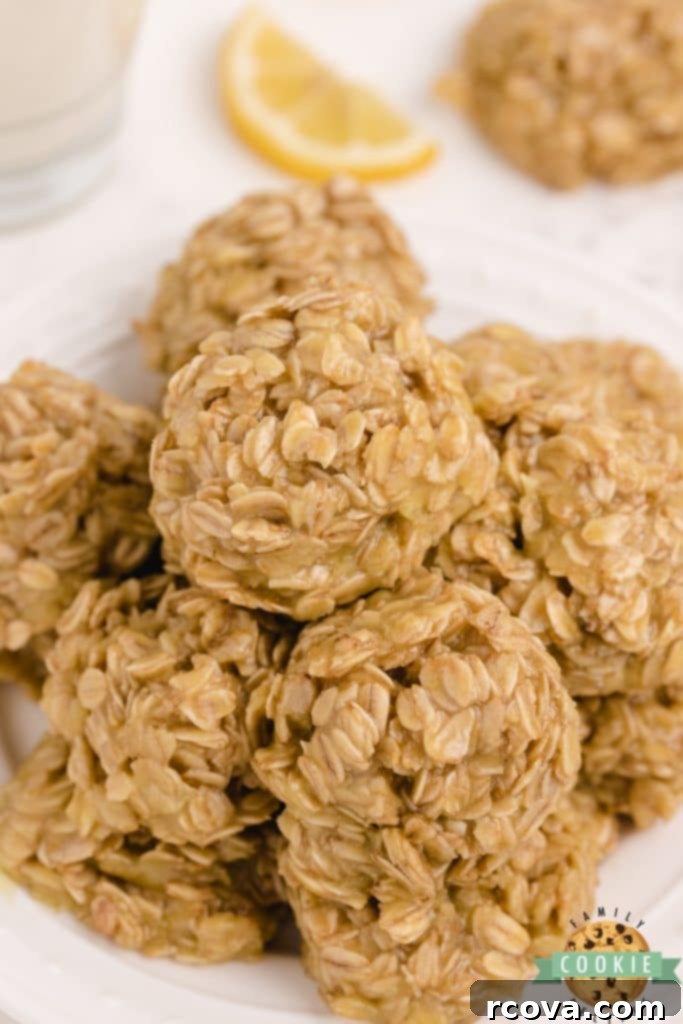 Effortless No-Bake Cookie Delights 20 Lemon Oatmeal No-Bake Cookies, a bright and zesty no-bake treat.