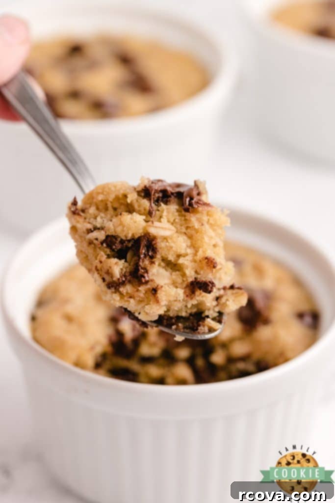 Effortless No-Bake Cookie Delights 32 Microwave Oatmeal Chocolate Chip Cookies in a mug.