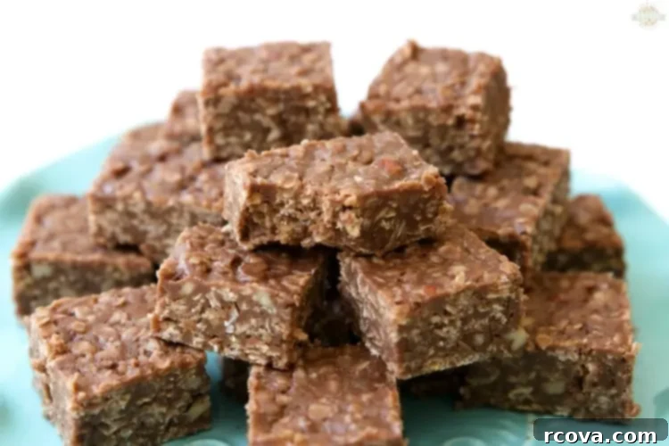 Effortless No-Bake Cookie Delights 43 No-Bake Cookie Bars, a quick variation on classic no-bake cookies.