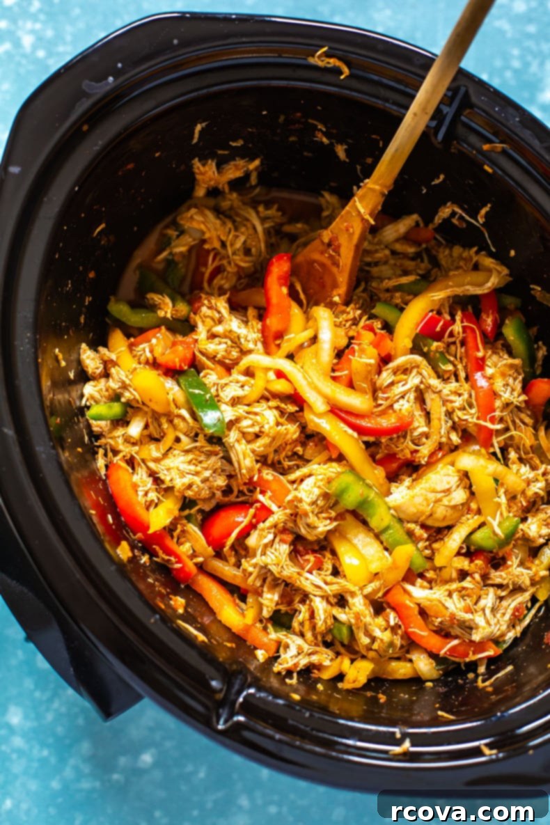 Happy Plates: 24 Healthy Dinners Your Kids Will Devour 19 Crockpot Chicken Fajitas, in a crockpot closeup
