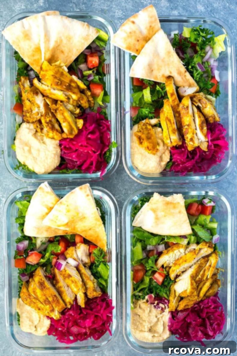 Savor the Goodness: Healthy Chicken Thigh Creations 12 Chicken Shawarma Meal Prep Bowls
