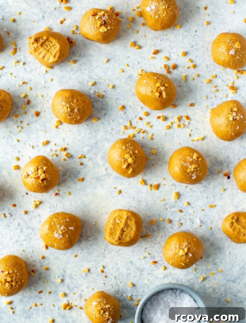 15 Power-Packed Protein Snacks 10 Delicious 3-ingredient peanut butter protein balls on a plate, ready for a quick snack.