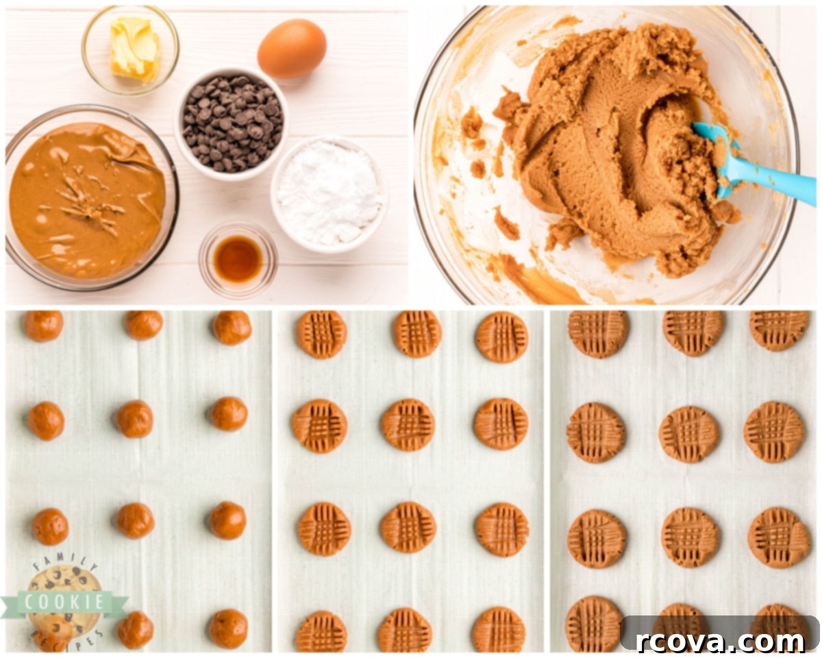 Low Carb Peanut Butter Cookies 4 Close-up of keto peanut butter cookie dough being scooped onto a baking sheet