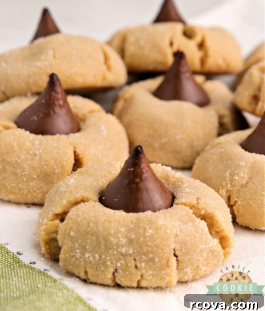 Easy Cake Mix Peanut Butter Blossoms 2 Cake Mix Peanut Butter Blossoms made with a cake mix, peanut butter and a Hershey kiss right in the middle. The easiest way to make Peanut Butter Blossom Cookies!