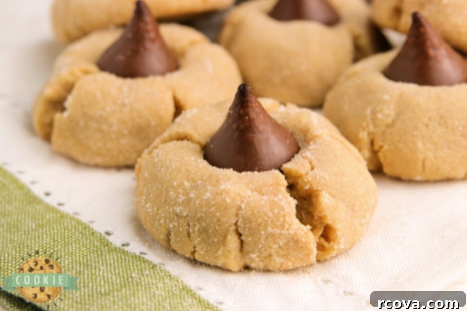 Easy Cake Mix Peanut Butter Blossoms 7 Peanut Butter Cookies with a Hershey kiss in the middle