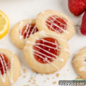 Strawberry Lemon Drop Cookies 6 Delicious Strawberry Lemon Thumbprint Cookies with a tangy glaze.