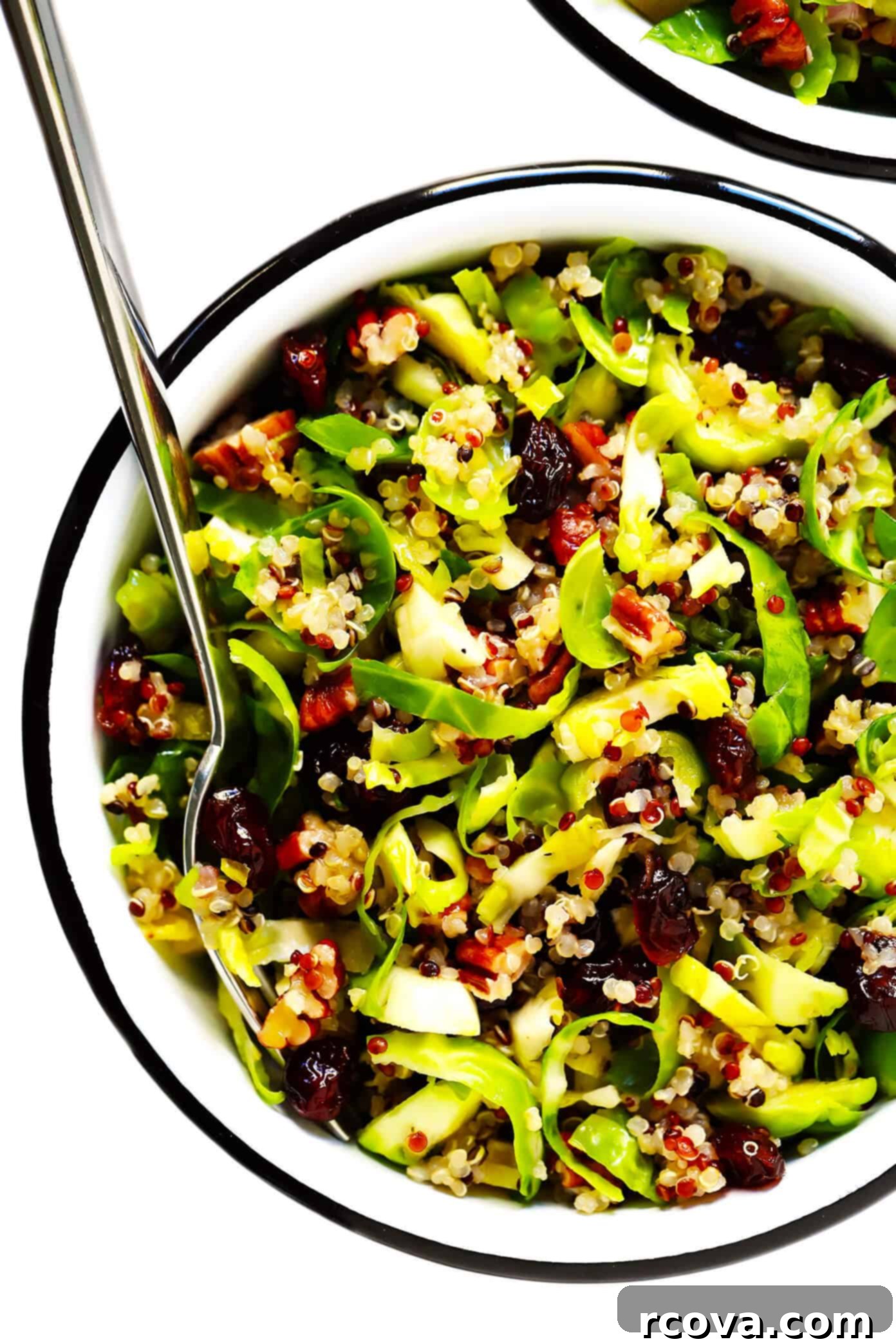 14 Effortless and Delectable Brussels Sprouts Dishes 8 Brussels Sprouts, Cranberry and Quinoa Salad via Gimme Some Oven