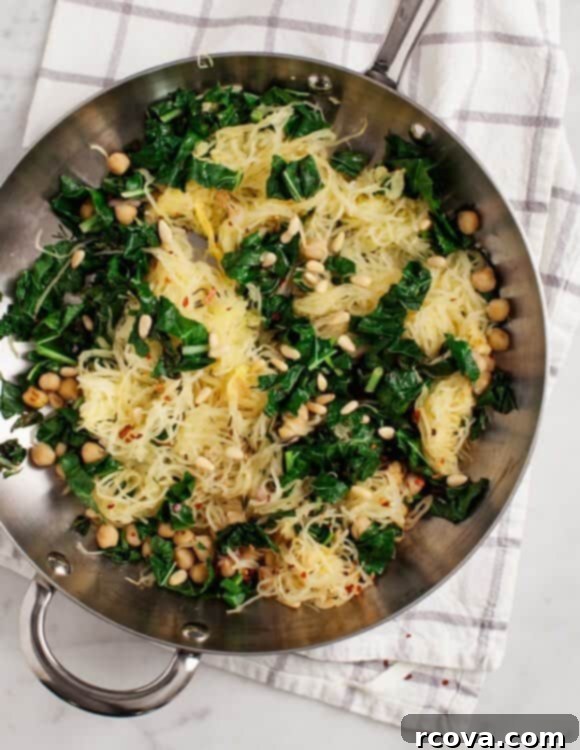 Top 10 Spaghetti Squash Recipes 11 Spaghetti Squash with Chickpeas & Kale via Love and Lemons