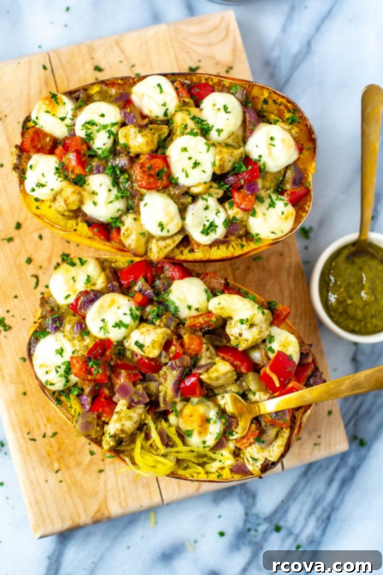 Top 10 Spaghetti Squash Recipes 9 Chicken Pesto Spaghetti Squash