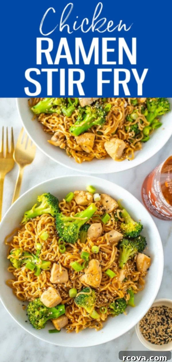 Effortless 30-Minute Chicken Ramen Stir Fry 12 Ditch the salty seasoning packets that come with ramen and make this healthy and delicious chicken stir fry instead in just 30 minutes! #ramen #stirfry