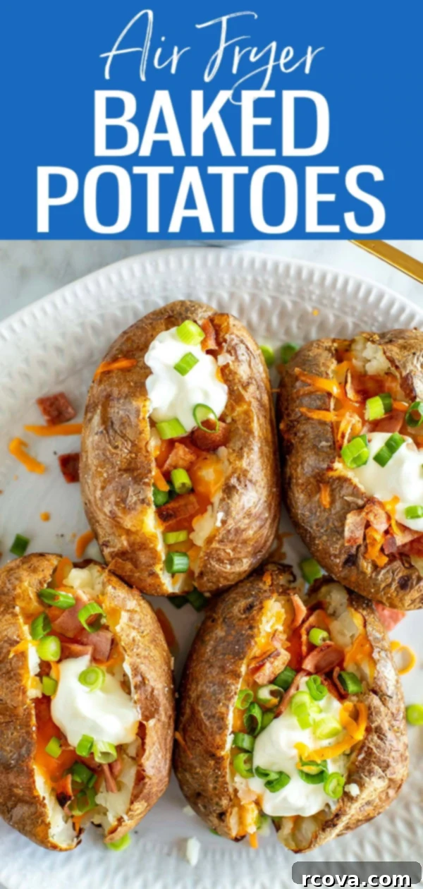 The Ultimate Fully Loaded Air Fryer Baked Potato 11 This Air Fryer Baked Potato recipe is a go-to because it's so easy! Try them fully loaded with bacon, cheese and sour cream. #airfryer #bakedpotato