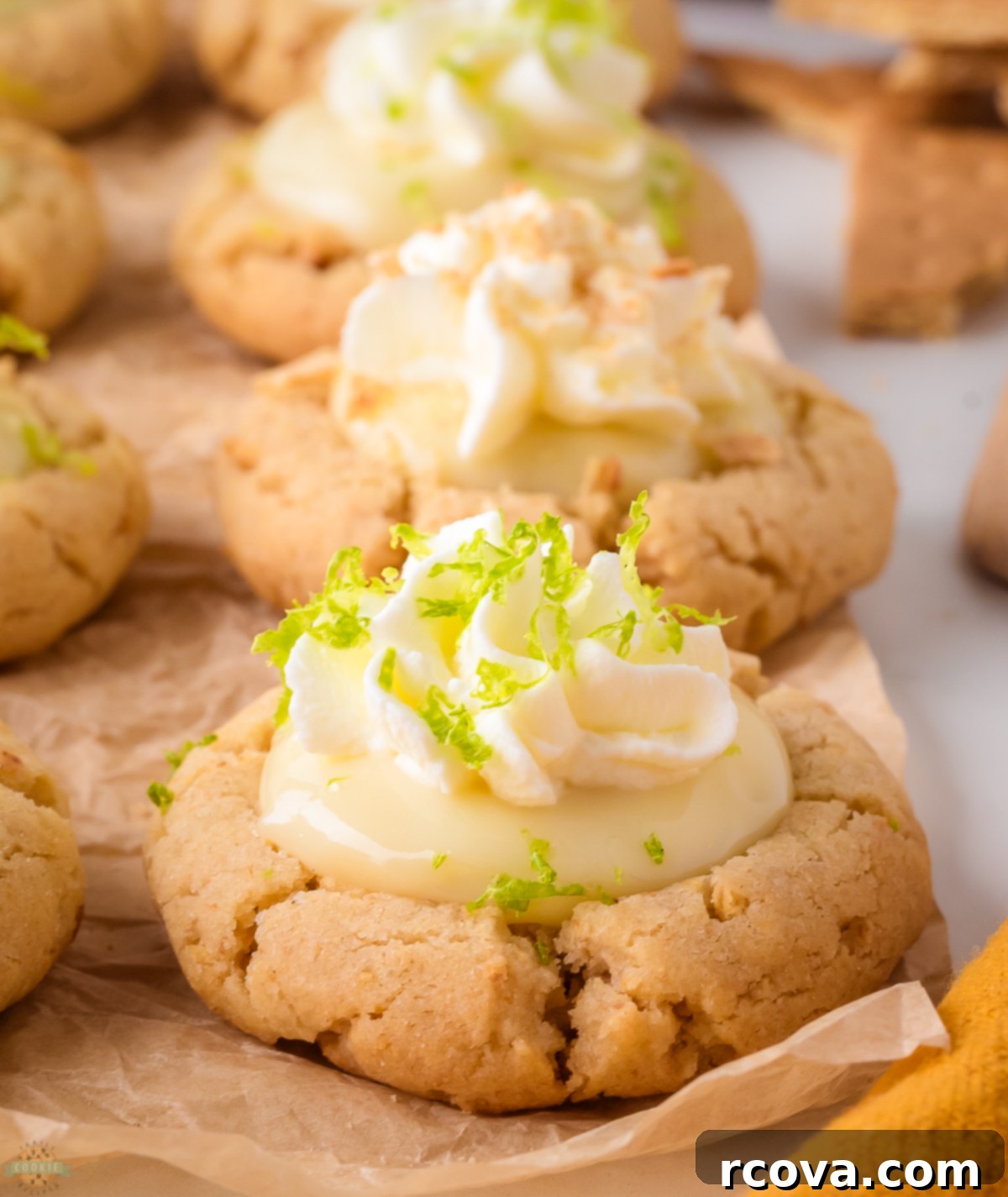 Tangy Key Lime Delights 2 key lime cookies with whipped cream and lime filling, showcasing a perfect balance of flavors