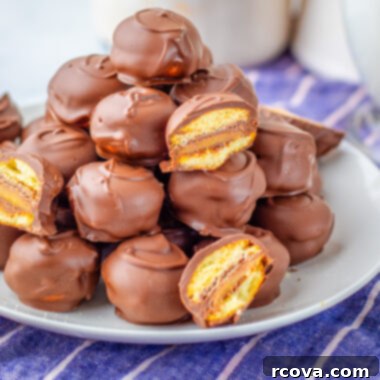 Twix Caramel Cookie Bites 5 twix cookie bites on a white plate
