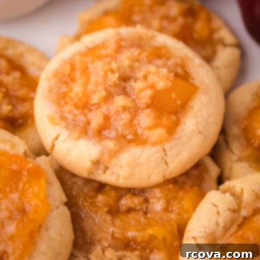 Peachy Cobbler Cookies 5 peach cobbler cookies with brown sugar topping