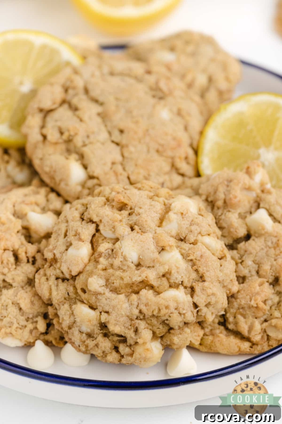 Zesty Lemon Oat Cookies 2 Lemon Oatmeal Cookies are soft, chewy, and made with lemon pudding mix and white chocolate chips! Easy oatmeal cookie recipe with a ton of lemon flavor!