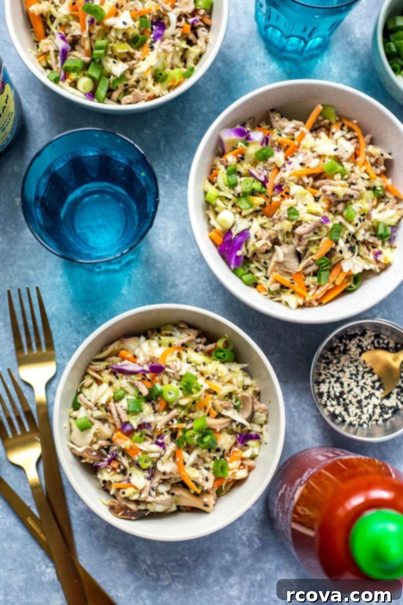 Deliciously Healthy Mushroom Recipes 17 Low Carb Instant Pot Egg Roll Bowls, a healthy takeout alternative.
