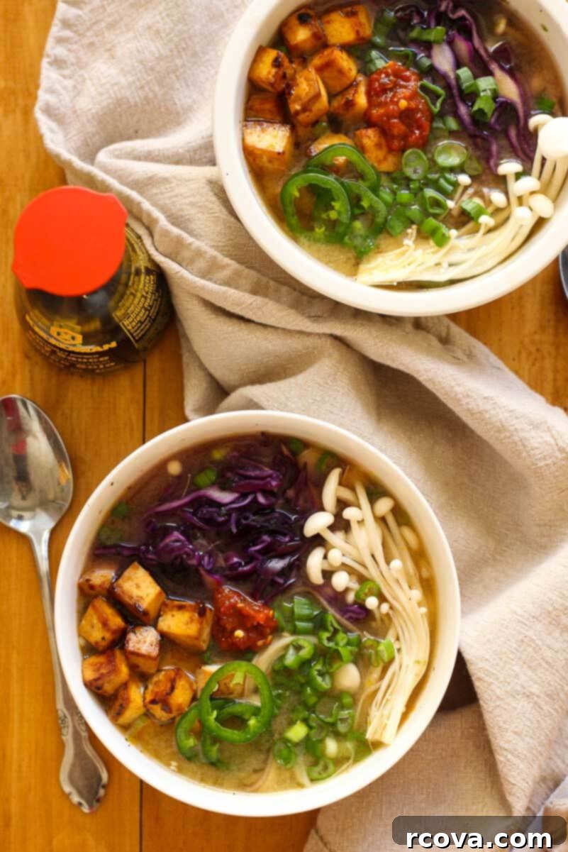Deliciously Healthy Mushroom Recipes 24 Easy Miso Soba Noodle Bowls with spicy tofu and fresh vegetables.