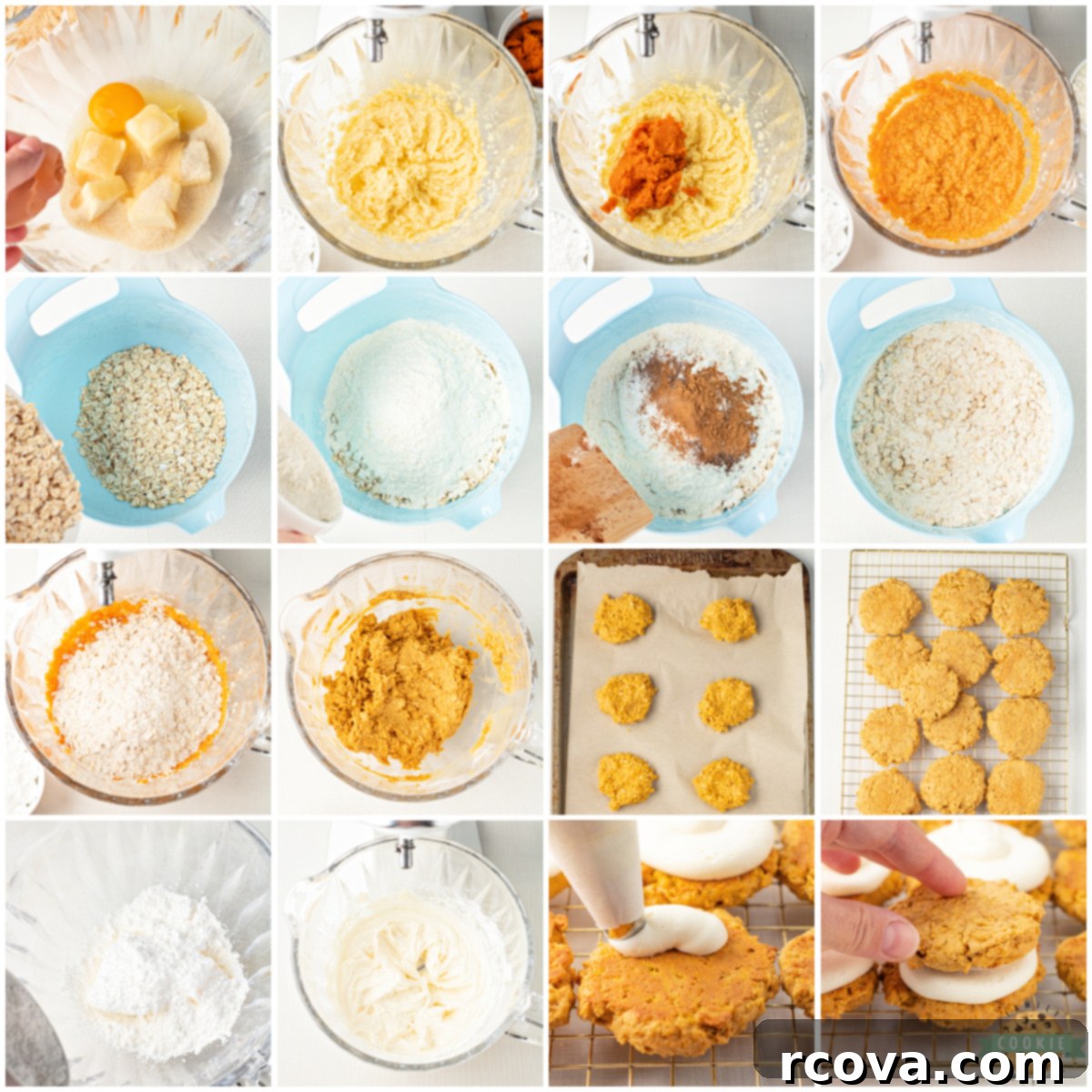 Pumpkin Spice Oatmeal Creamwiches 4 Step by step instructions on how to make Pumpkin Oatmeal Cream Pies.
