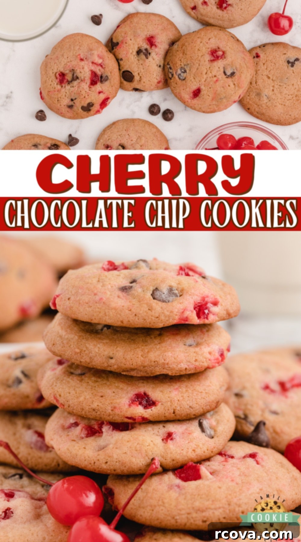 Decadent Cherry Chocolate Chip Cookies 11 A generous platter of freshly baked Cherry Chocolate Chip Cookies, perfect for sharing.