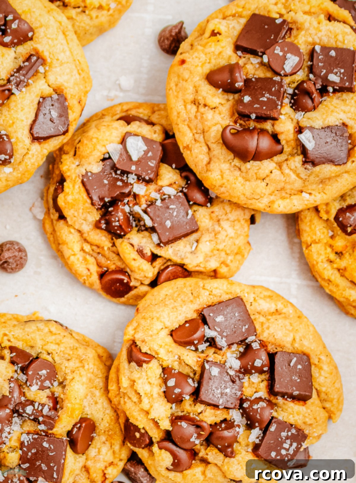 Nutty Brown Butter Banana Cookies 4 browned butter chocolate chip cookies with a banana