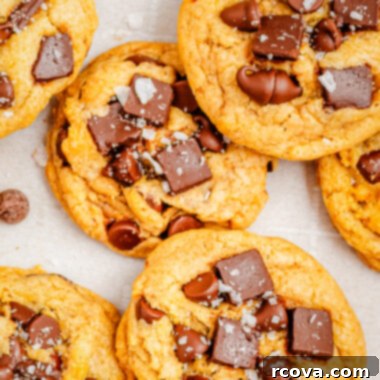 Nutty Brown Butter Banana Cookies 5 browned butter chocolate chip cookies with a banana