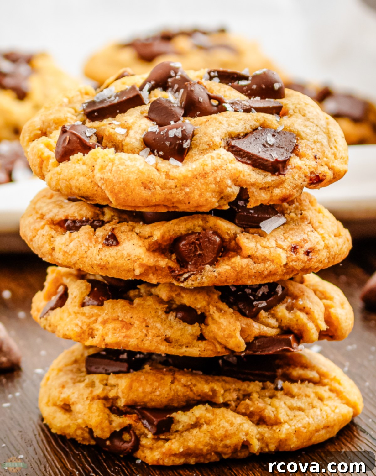 Nutty Brown Butter Banana Cookies 6 stack of brown butter banana cookies